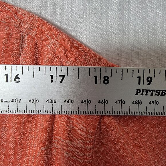 Tommy Bahama Mens Button Down Shirt Sz L Short Sleeve100% Silk Orange Palm Trees - Picture 6 of 11